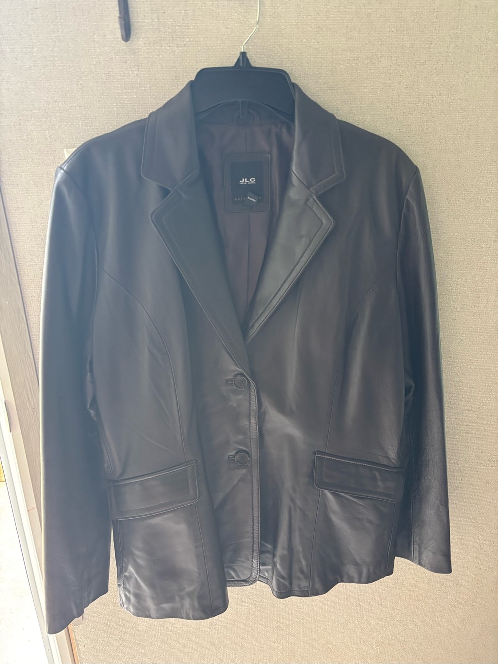 Brown vintage JLC New York genuine leather jacket size XL